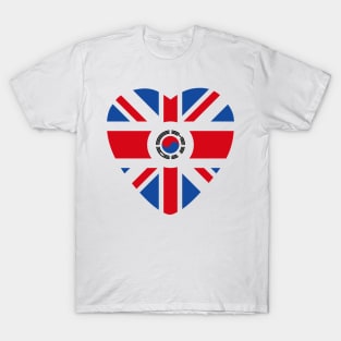 British Korean Multinational Patriot Flag (Heart) T-Shirt